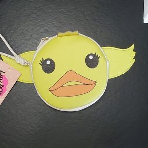 Betsey Johnson yellow duck wristlet